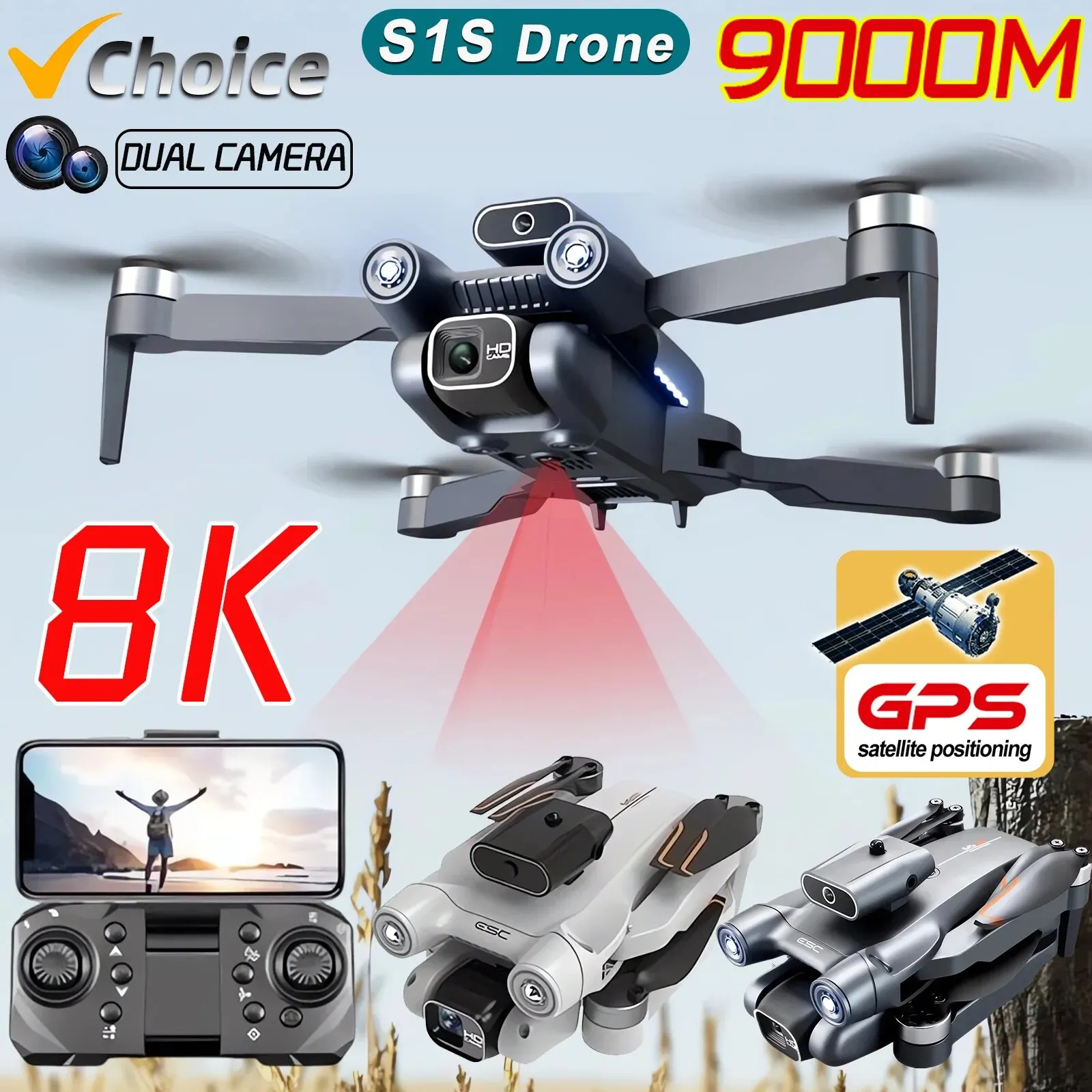 Drone Racing Camera - Yeni S1S 5G GPS Drone kamera