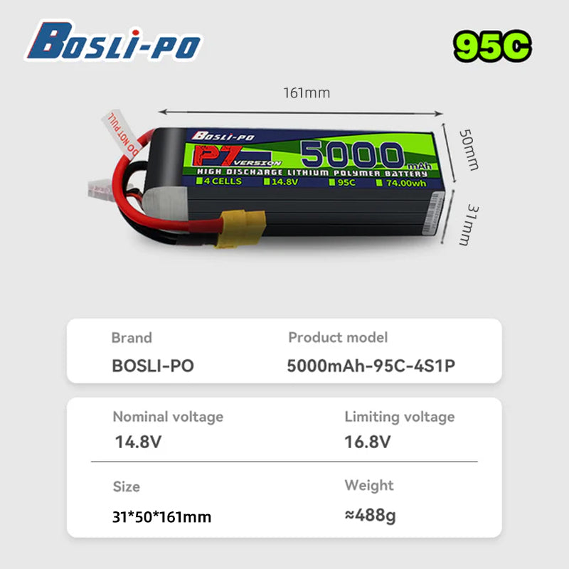 Boslipo P7 Versiyon 5000mAh 95 - Drone Racing Battery incelemesi ve fiyatı