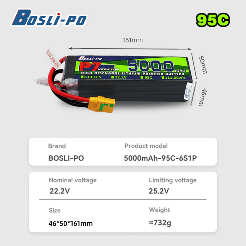 Boslipo P7 Versiyon 5000mAh 95 - Drone Racing Battery incelemesi ve fiyatı