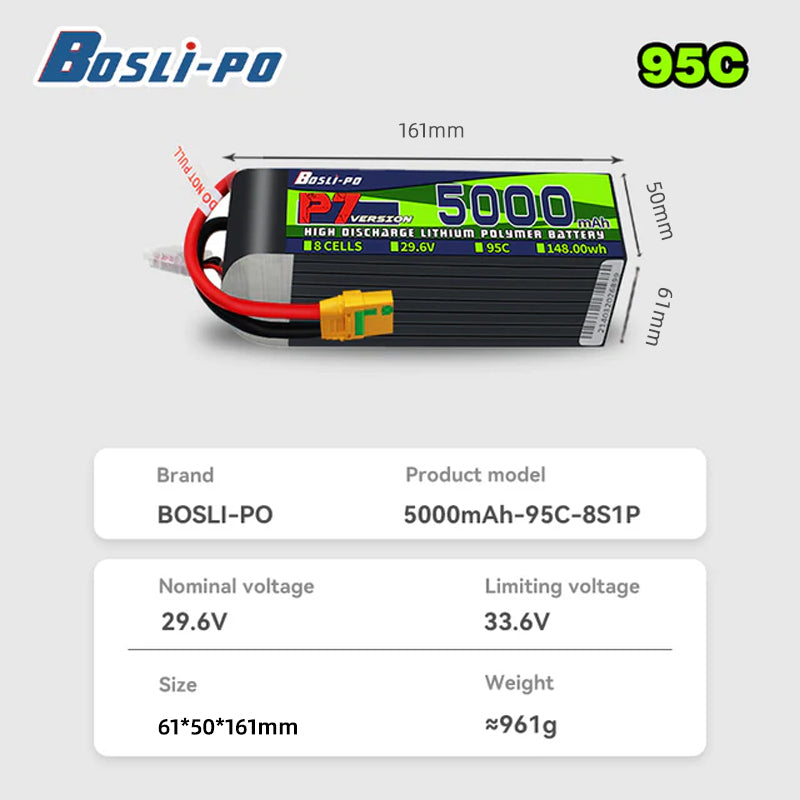 Boslipo P7 Versiyon 5000mAh 95 - Drone Racing Battery incelemesi ve fiyatı