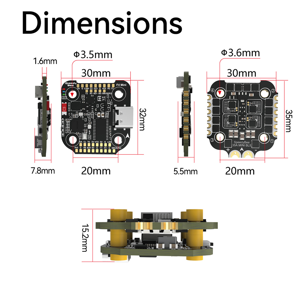 F405 MINI SpeedyBee F405 Mini  - Drone Racing Flight Controller incelemesi ve fiyatı