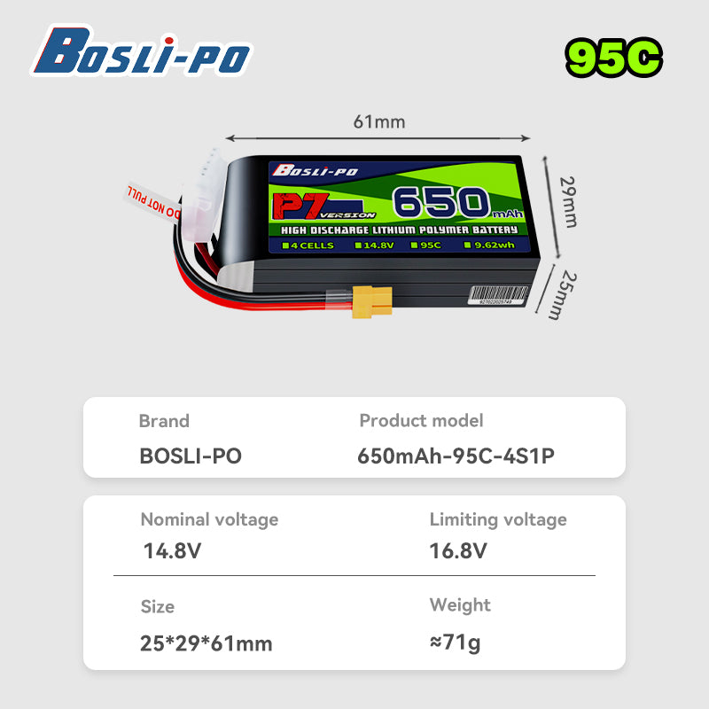 Boslipo P7 Versiyon 650mAh 95C - Drone Racing Battery incelemesi ve fiyatı